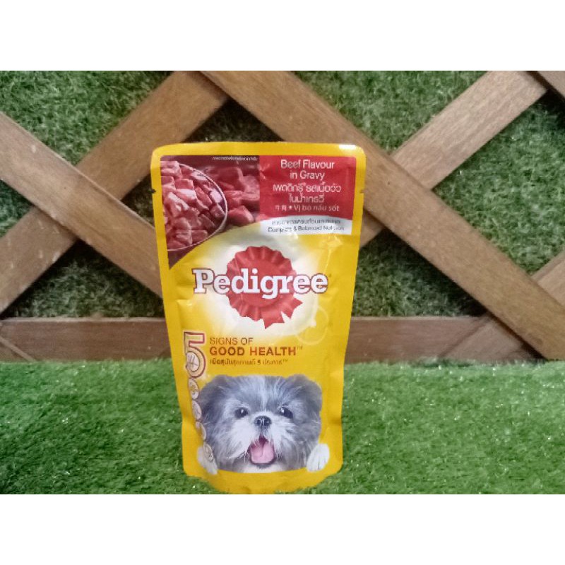 Pedigree pouch 130gr/adult beef/puppy chicken/pedigree sachet basah