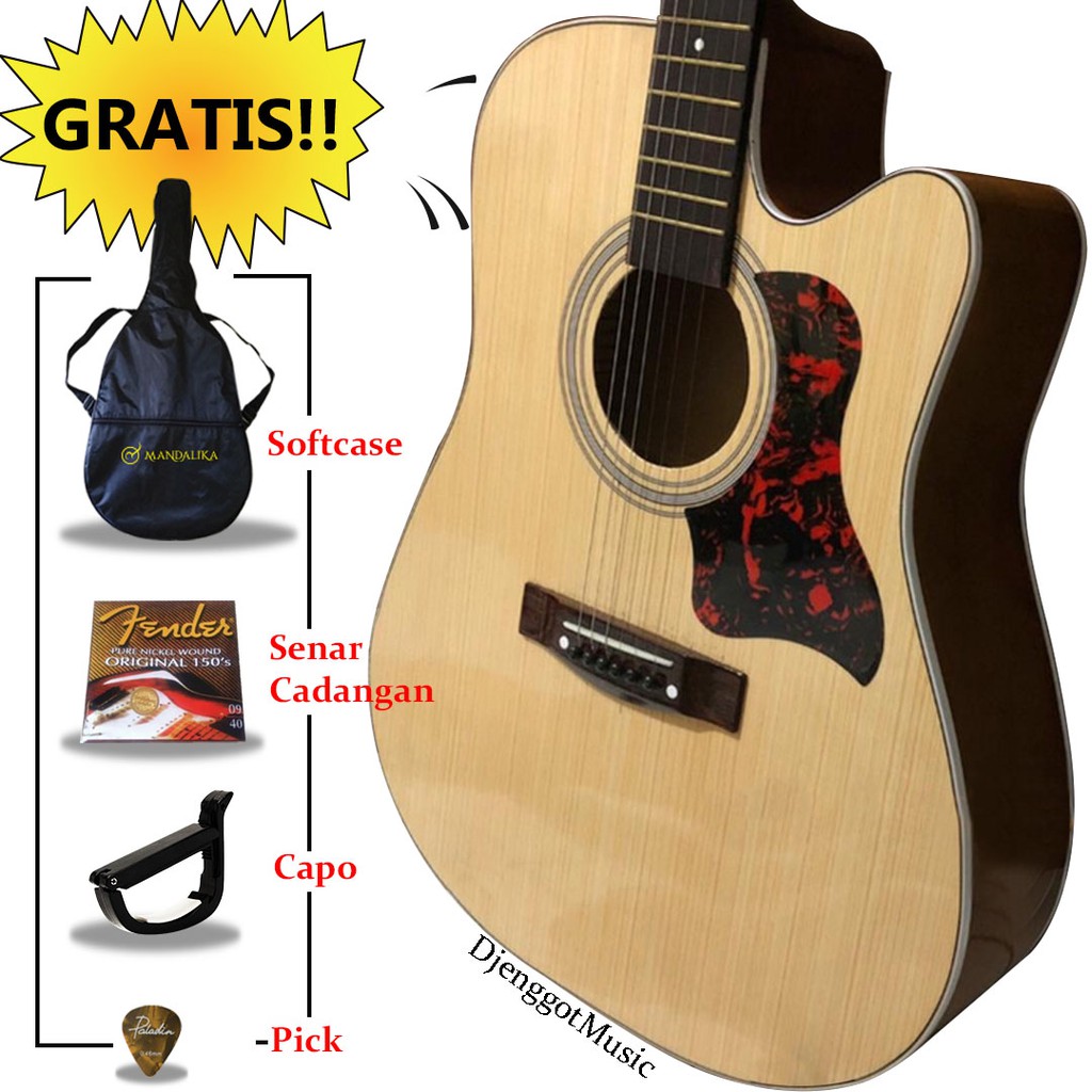 [FULLSET+CAPO] GITAR AKUSTIK JBS-01 SUNGKAI TER-BESTDEAL