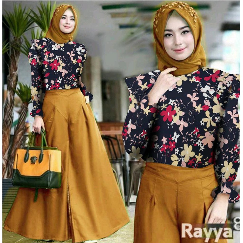 A4 H HJ ST KULOT RAYA RA SETELAN BAJU DAN CELANA KULOT WANITA HIJAB MUSLIMAH MODEL TERBARU HARGA