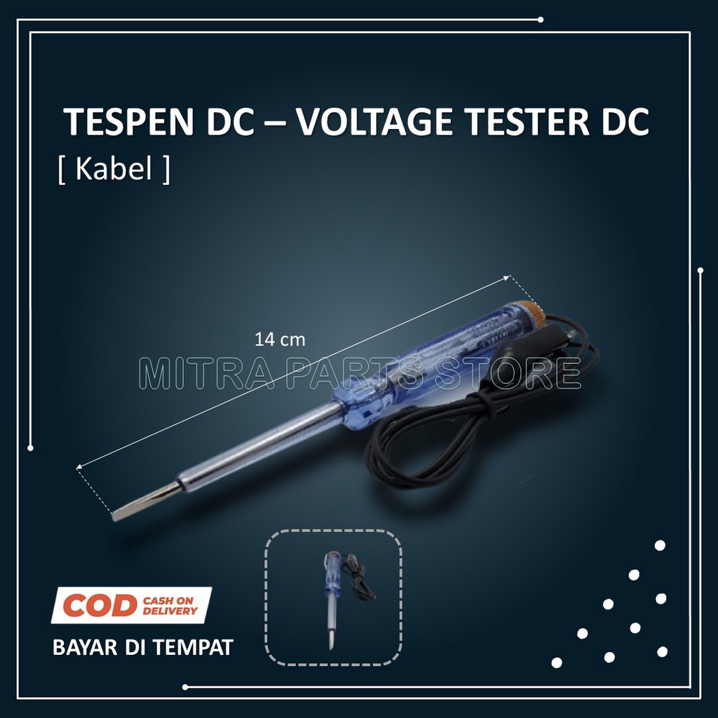 Tespen Obeng Aki DC 12v + Kabel / Testpen Tespen Test Pen Aki DC