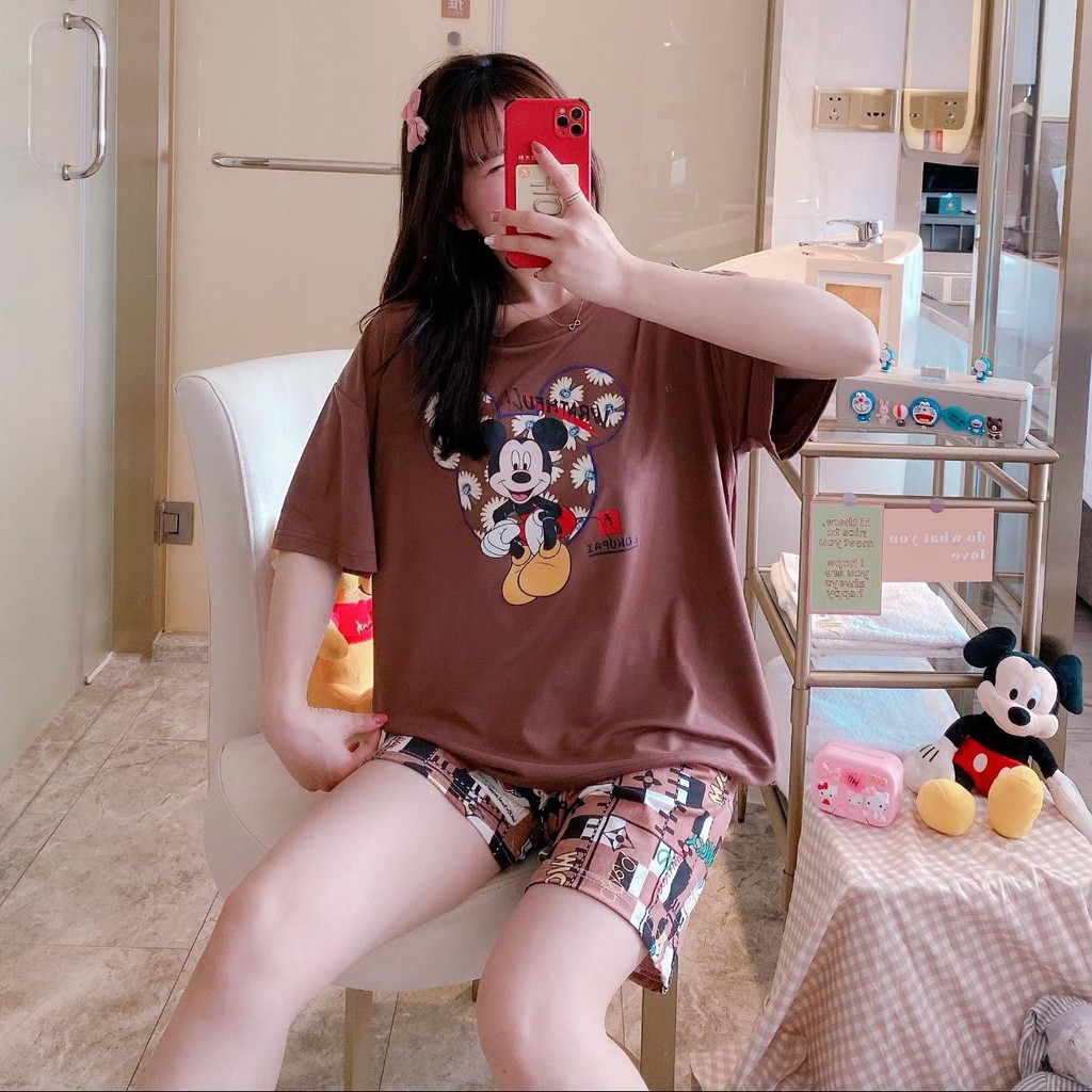 Baju Tidur Piyama Set/Piyama Wanita Import/Baju Piyama Pendek/Short Sleep Wear-3