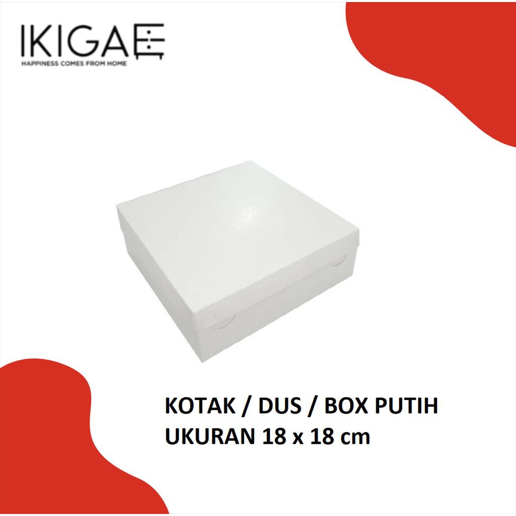 KOTAK / DUS / BOX PUTIH TEBAL  UNTUK KUE / NASI ISI 5 PC