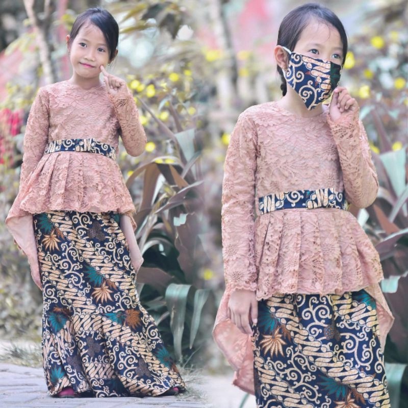 ￼Kebaya Anak Perempuan - Set kebaya Anak Perempuan - kebaya anak umur 12 tahun - kebaya brukat moder