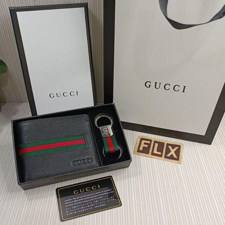 Dompet GC list pria set with Keychain + Paperbag • BTR.20Au22n