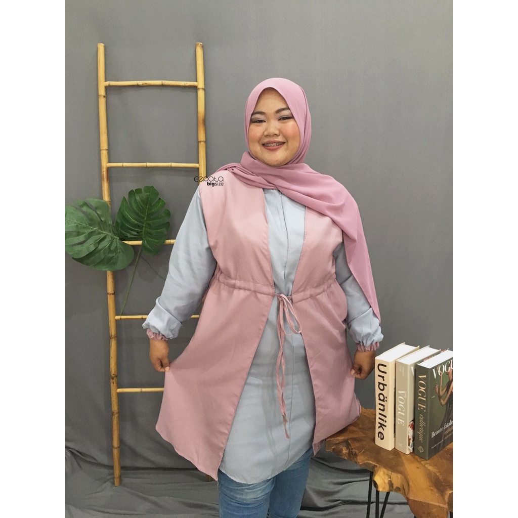 Ezpata Tunik Big Size Jumbo LD 120 Muslim Hijab Resleting Dada Cardi Nempel Terbaru