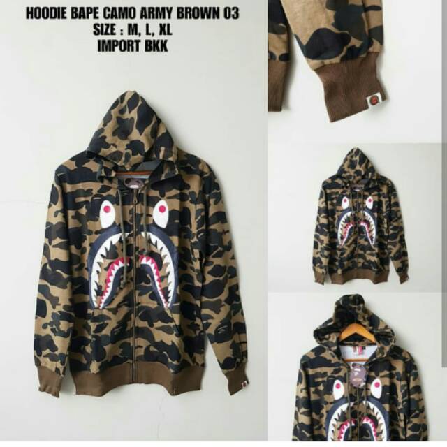 HOODIE BAPE CAMO ARMY BROWN 03