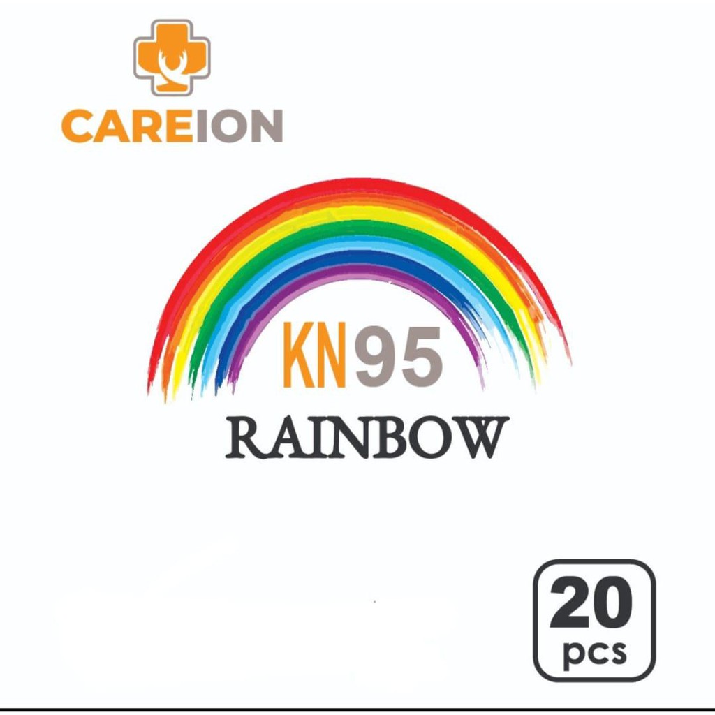 Masker Rainbow KN 95 CAREION Pelangi Masker KN95 5PLY CAREION FACE MASK N95 RAINBOW COWOK/CEWEK