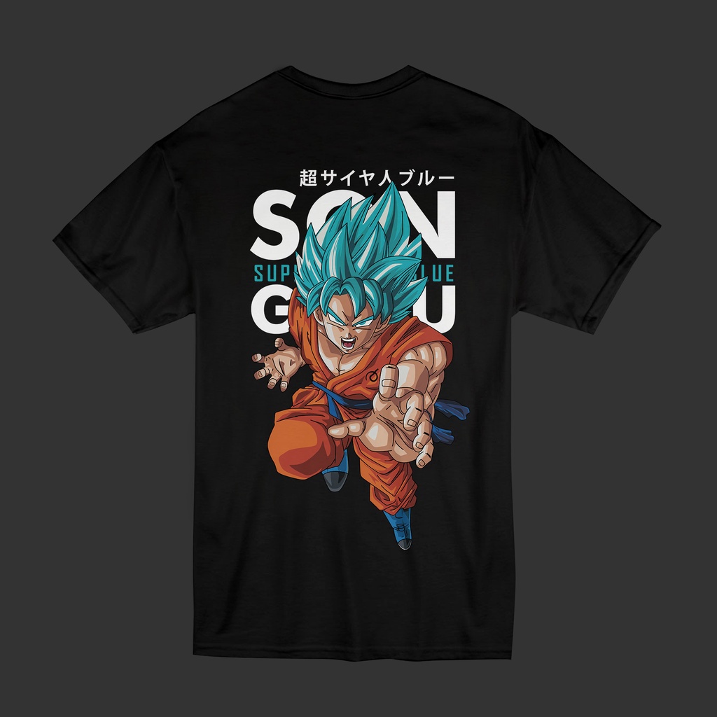KAOS ANIME TSHIRT JEPANG HARAKIRI "GOKU SAIYAN BLUE"