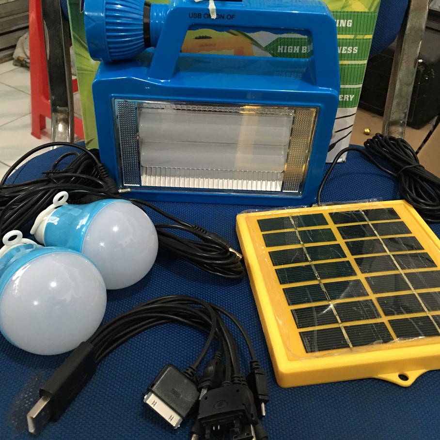 Paket Lampu Tenaga Solar Satu Rumah Charger Hp Senter Emergency Mitsuyama MS1004