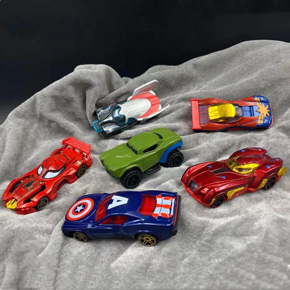 NICKOLAS1 Mobil Model Alloy Hadiah Terbaik Figure Mainan Anak Laki-Laki Hadiah Action Figure Mainan Anak Marvel Avengers