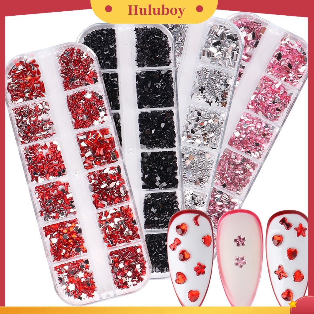 Huluboy Huluboy♡ Payet Berlian Imitasi Aneka Bentuk Untuk Dekorasi Nail Art