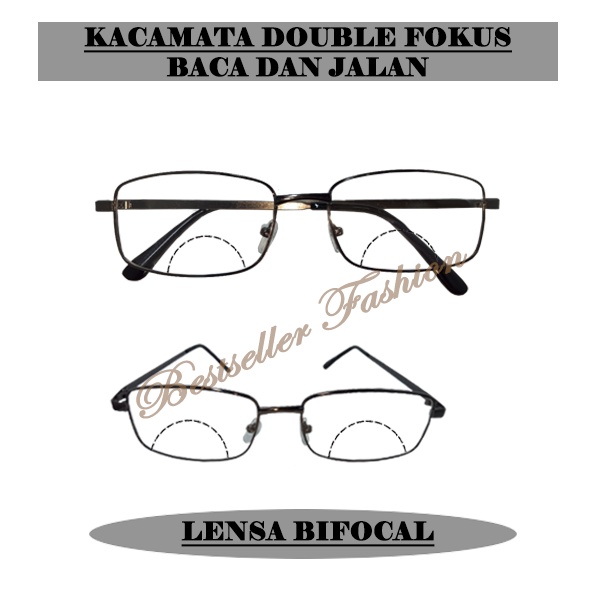 Kacamata Baca Plus Double Focus Uk. +1.00 s/d +3.00 Pria/Wanita | Frame Kacamata Unisex Jarak Jauh dan Jarak Dekat | Kacamata 2 Fungsi NOCASE