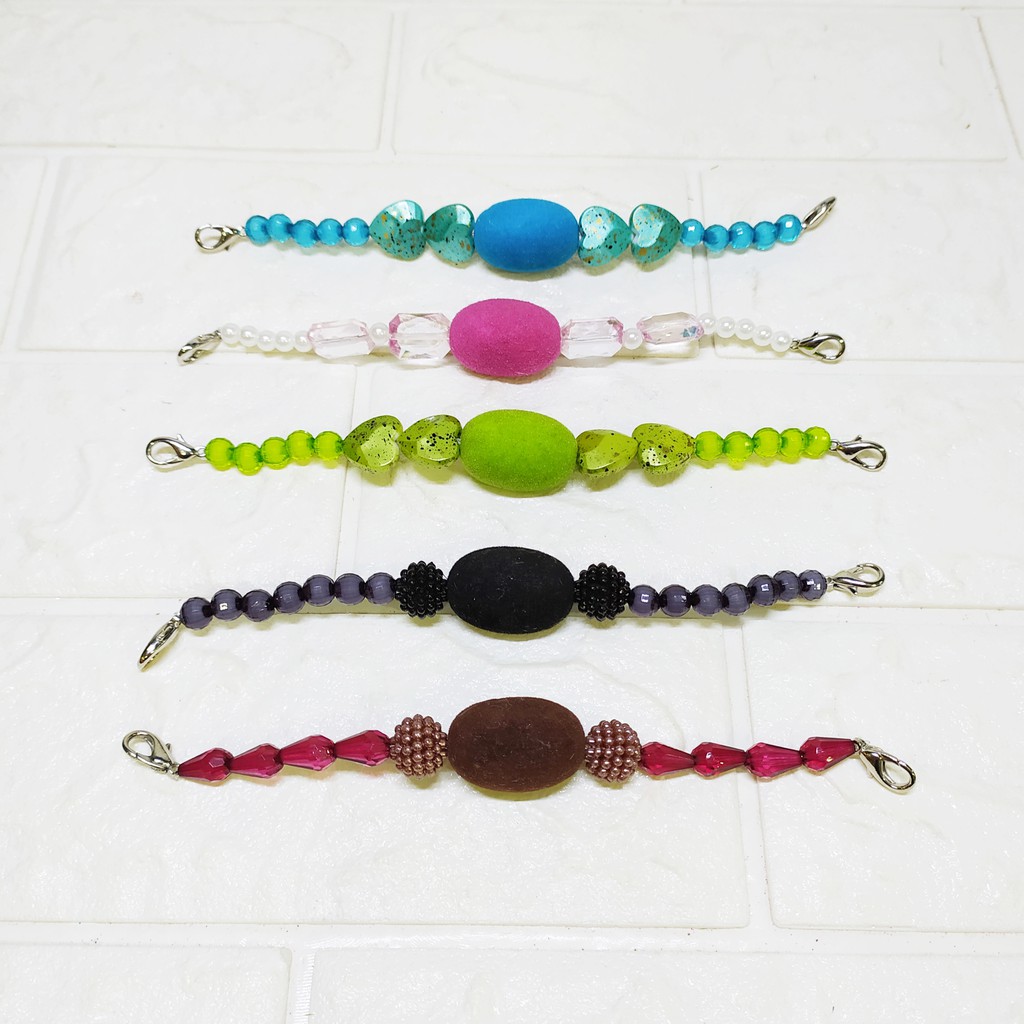 Konektor Masker Mote Oval warna - Pengait Tali Masker-konektor Hijab