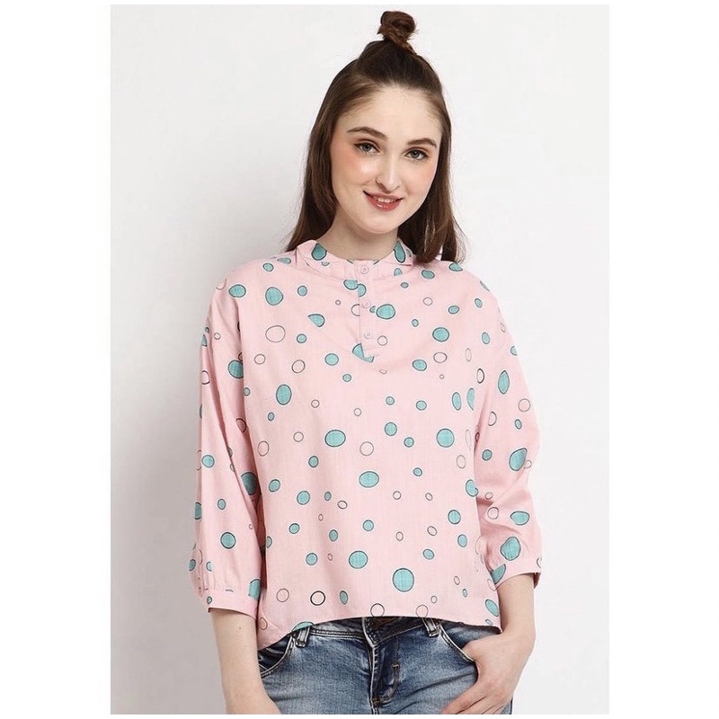 Chic Girl id Polkadot Blouse (Shirt Kemeja Cotton Ink This is April Nadjani Calla the label) - LOCAL