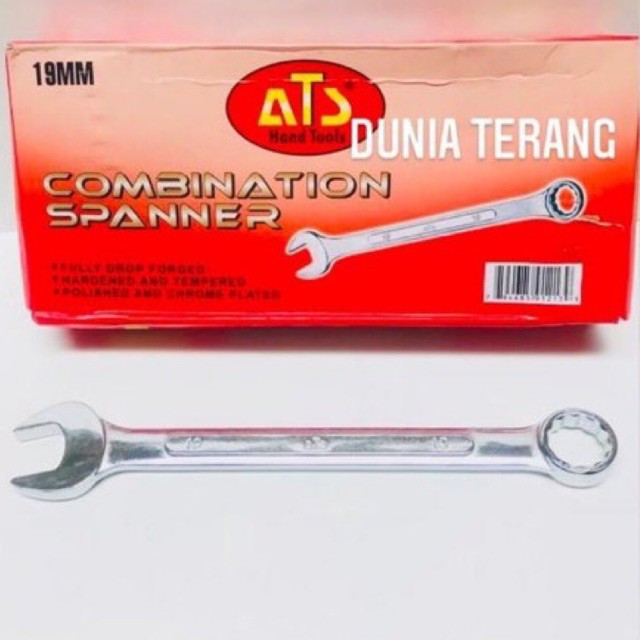 Kunci Ring Pas ATS 19 mm - Kunci Kombinasi 19mm - Combination Spanner