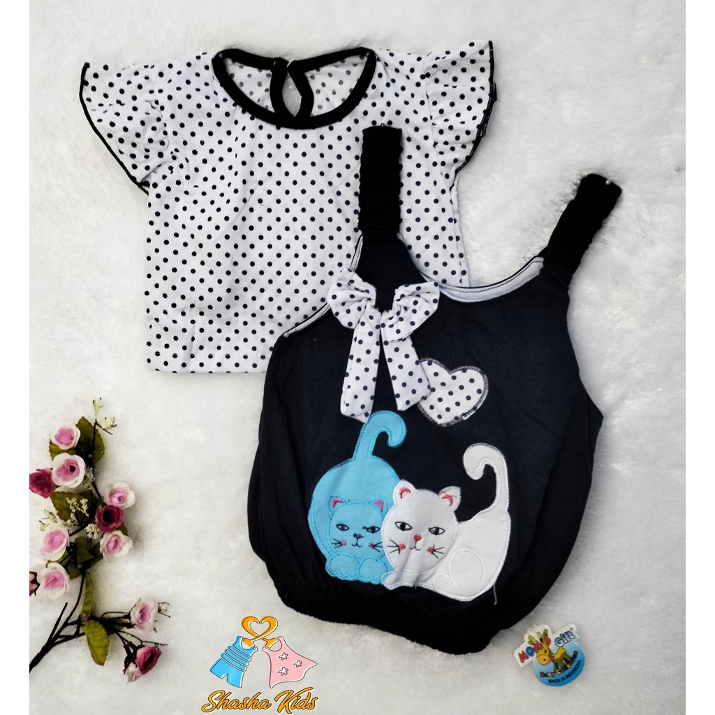 [MG 013] Baju Bayi Perempuan/ Dress  Bayi   bahan kaos model monyet bawah balon   9-12  bln