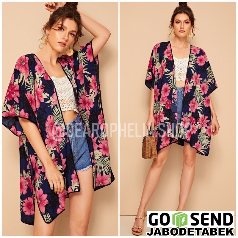 Cardigan Outer Outwear Pantai Floral Motif Bunga Boho Bohemian Etnik