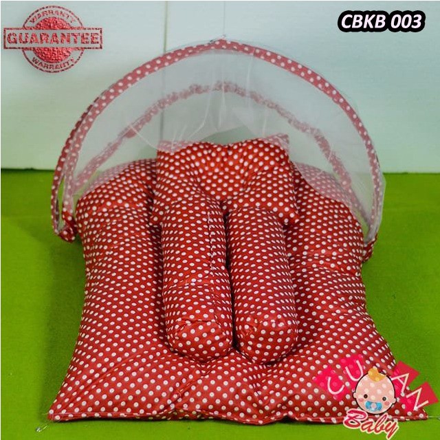 Kasur Bayi Tempat Tidur bayi New POLKA RED|PERLENGKAPAN TIDUR BAYI|KASUR BAYI LUCU|TEMPAT TIDUR BAYI