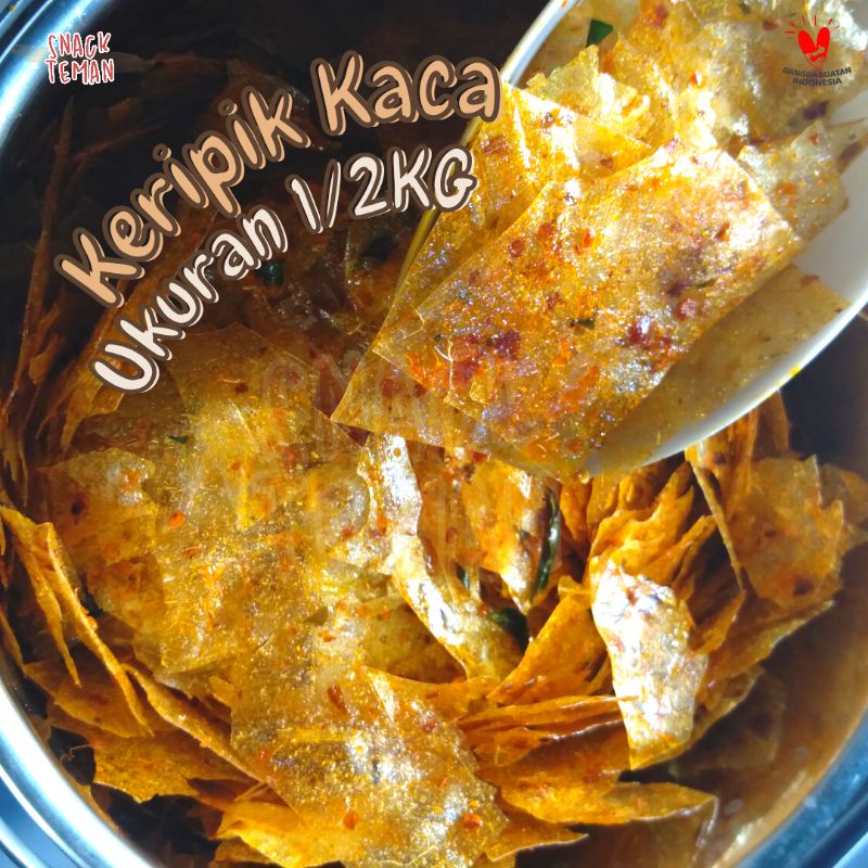 

Keripik kaca Kripca Pedas cemilan kemasan 1/2kg - Snack Teman Bandung