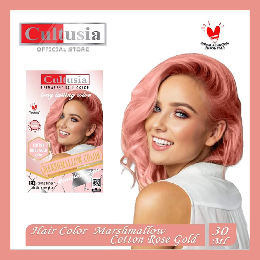 CULTUSIA Hair Marshmallow Color 30ml Original BPOM - Pewarna / Cat / Semir Rambut 30 ml - Permanent - Warna Pastel