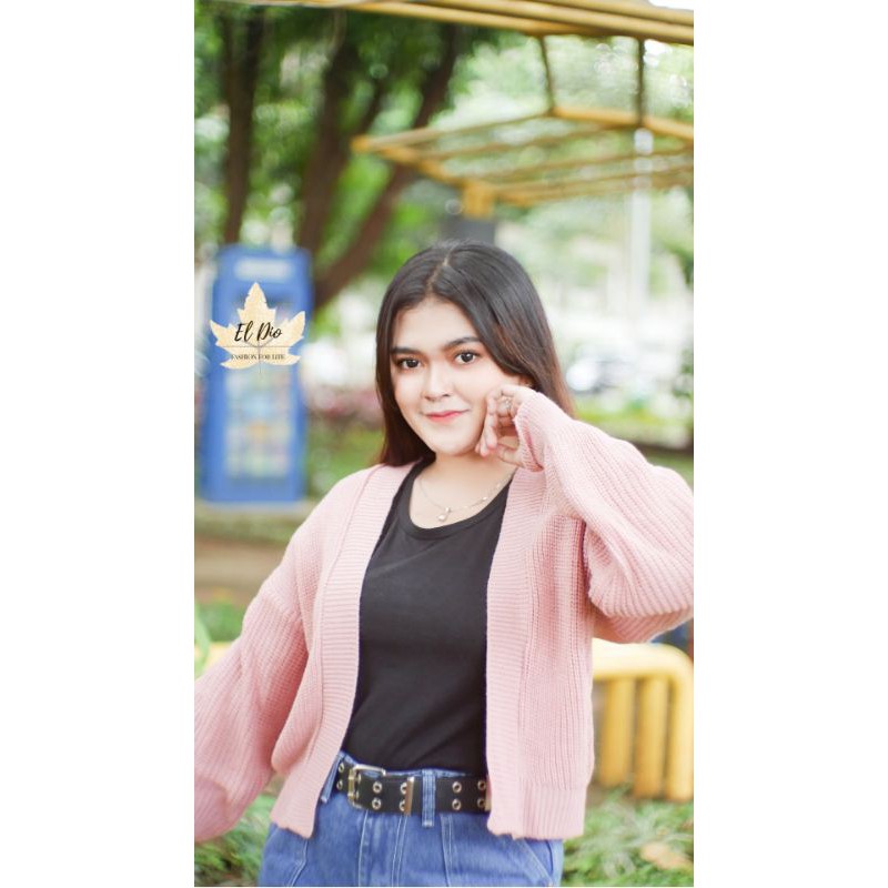 ELDIO CARDIGAN RAJUT OVERSIZE ALIVIA PREMIUM-Dusty