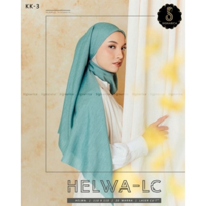 JILBAB SEGI EMPAT HELWA LASER CUT LC BY SIGNARICA KATUN HELWAHIJAB SEGIEMPAT SERAT TERBARU MURAH