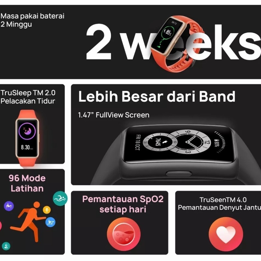 HONOR Band 6 Smart Band Amoled Display Garansi Resmi