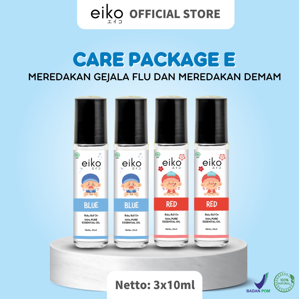 Essential Oil Baby EIKO - EIKO Baby Oil - EIKO Care Package E (Red - Blue) - EIKO Cough EIKO Flu Fev
