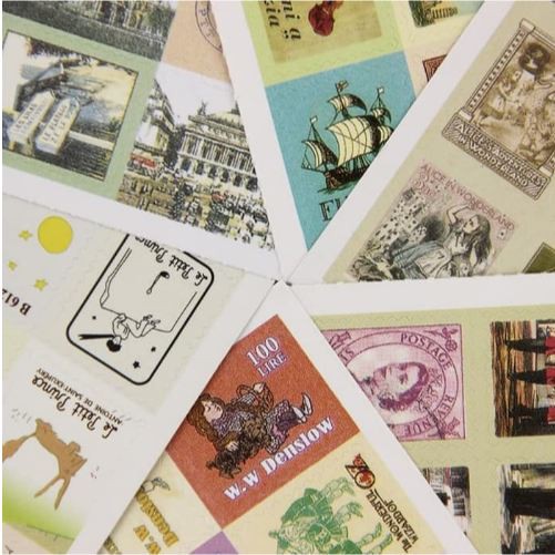 Stamp Diary Deco Sticker - 6 Design Vintage Retro Stamp (4pcs)