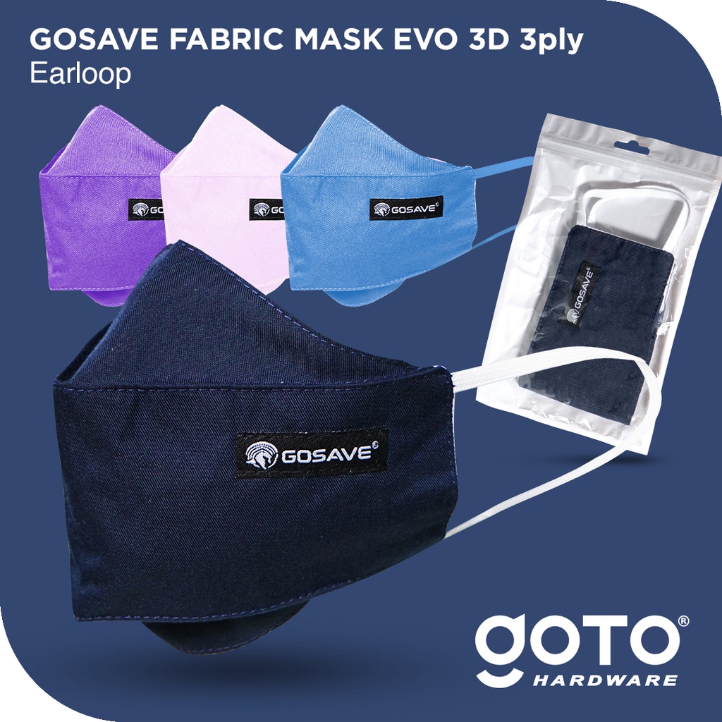 Gosave Evo Masker Kain KF 94 3Ply Non Medis Mask Earloop 3 Ply KF94