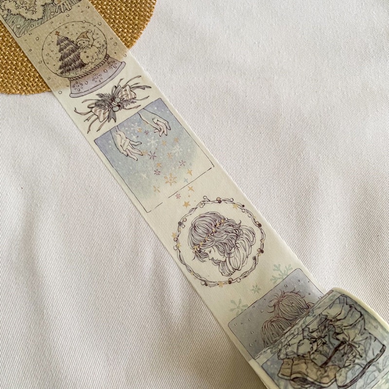 

[Sample] OrangeCat Winter Snow Washi Tape
