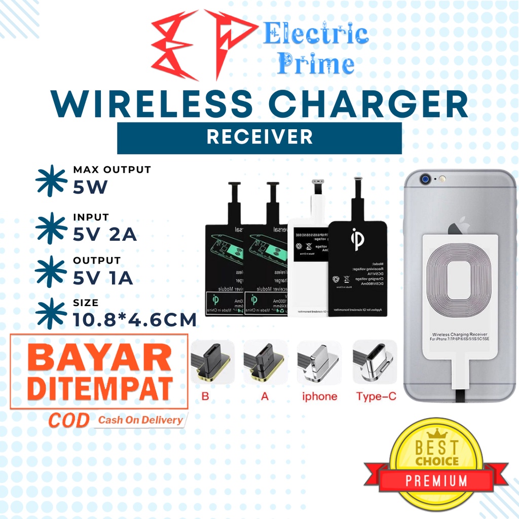 Wireless Charger Receiver TRIPLEDI Qi Fast Charging Adapter Micro USB Type C Lightning Port Pad Dock
