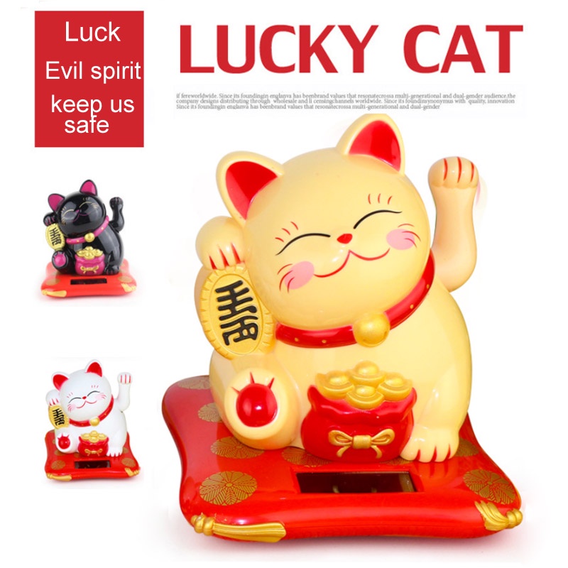 ★SOLAR★Lucky Fortune Cat Ornament Pajangan Hiasan Kucing Rejeki Lucky Cat Rejeki Kucing