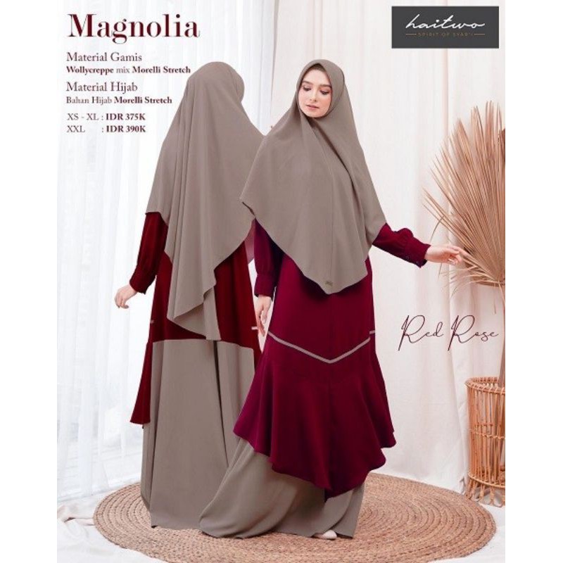 BISA COD - Gamis HaiTwo Magnolia  Gamis Dewasa  Gamis Syar'i Original Fashion Muslim