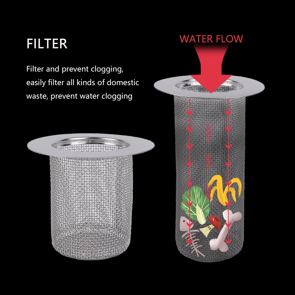 Saringan Rambut Multifungsi Bahan Stainless Steel Untuk Wastafel Dapur / Kamar Mandi