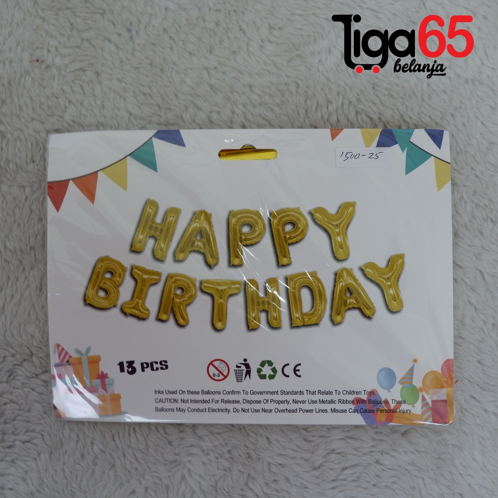 365 BALON ULTAH 1500-25 #41111 Set Balon Helium Balon Huruf Happy Birthday