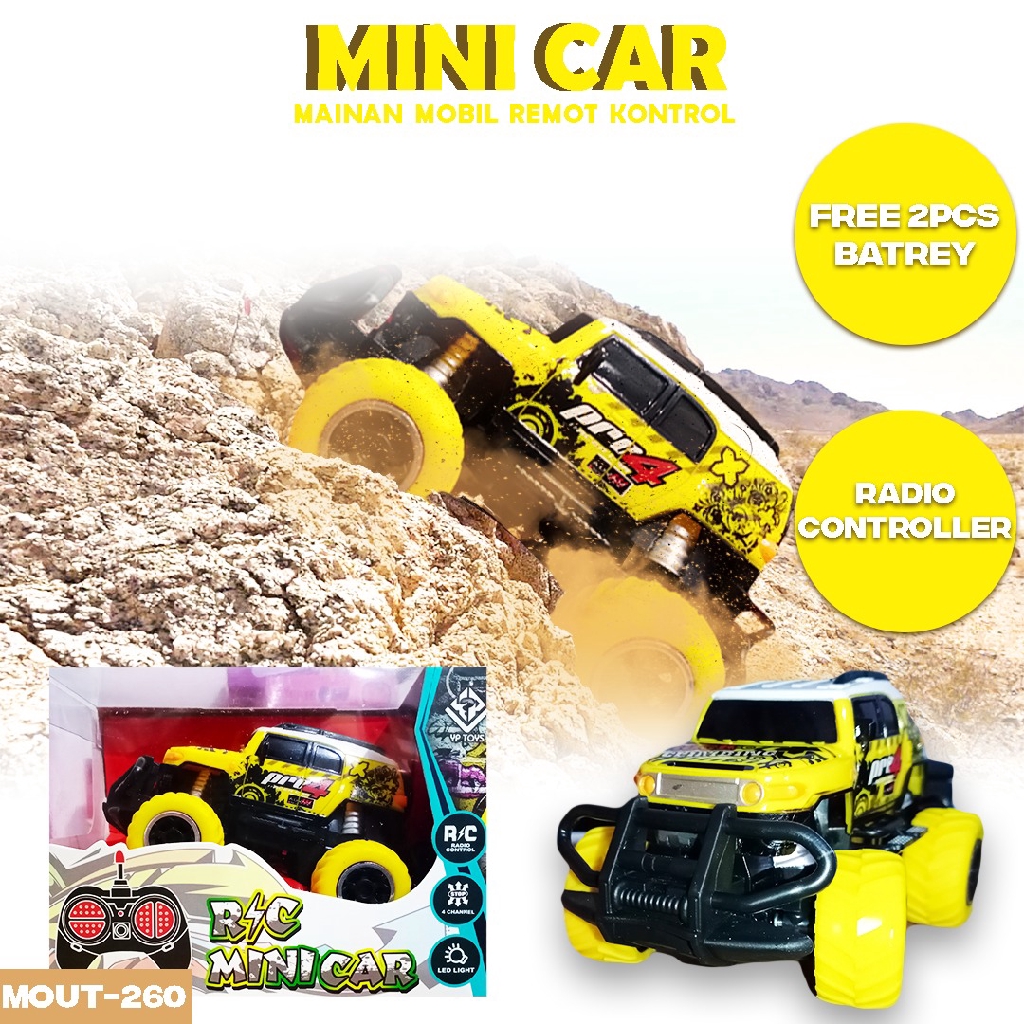Mainan Mobil MINI CAR RC TRUK BIG FOOT Remote Control – Free Baterai
