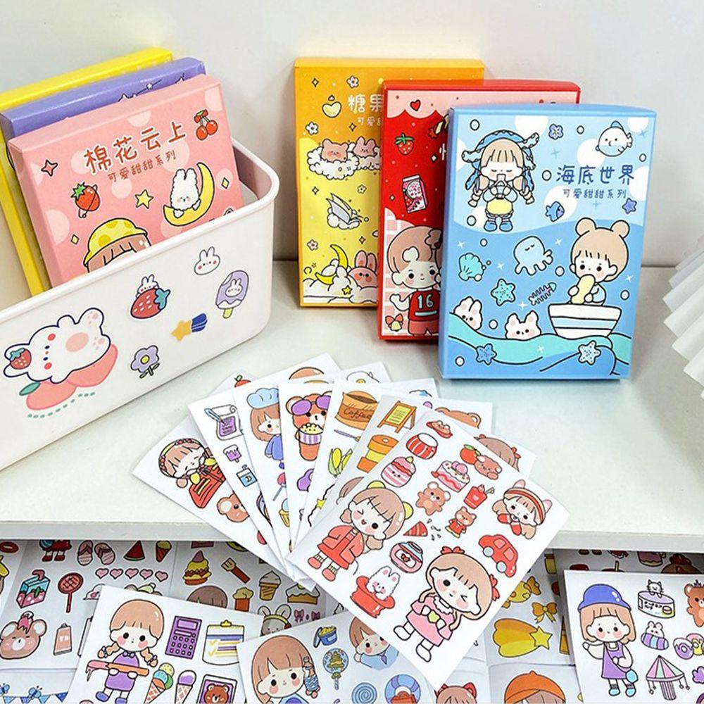 Lanfy Kartun Stiker Set DIY Tahan Air Stiker Hias Hadiah Siswa Foto Jurnal Stiker Scrapbooking Deacls