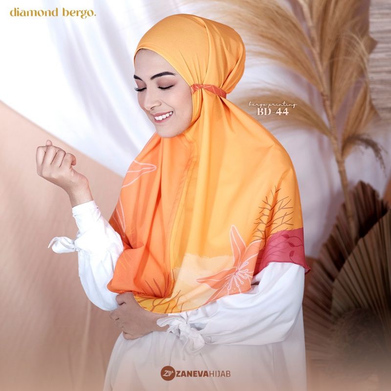 BERGO HIJAB DIAMOND PREMIUM/BERGO INSTAN BY ZANEVA HIJAB (NEW MOTIF)