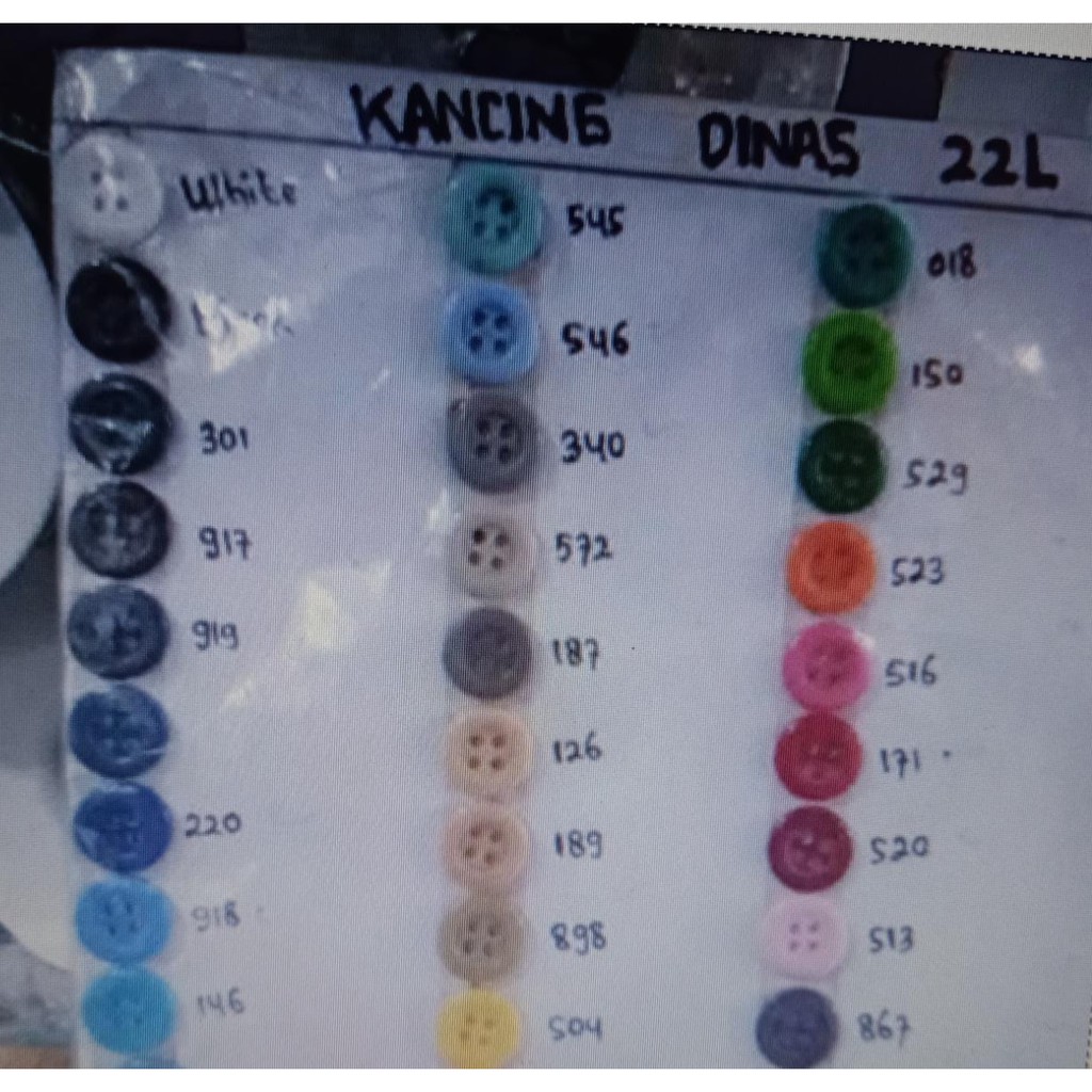 KANCING JAS - KANCING DINAS - KANCING Kemeja GEPENG 4lobang ISI 144 PCS DIAMETER 14 MM