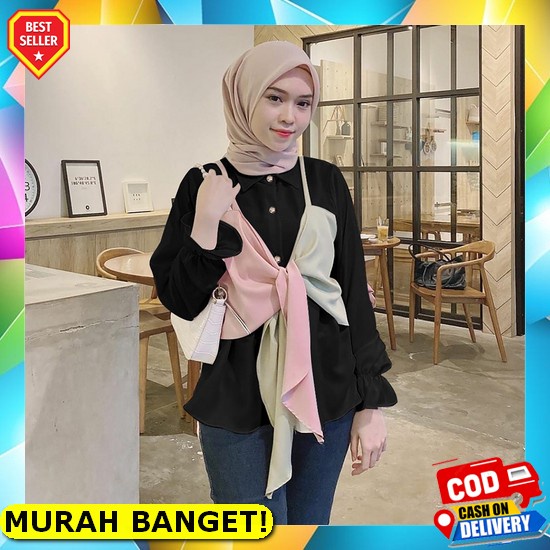 [Zanzea Bekasi] Atasan Wanita Casual Tunik /Blus Wanita Jumbo S-5Xl Terbaru Cod - Rosi Top Atasan Bl