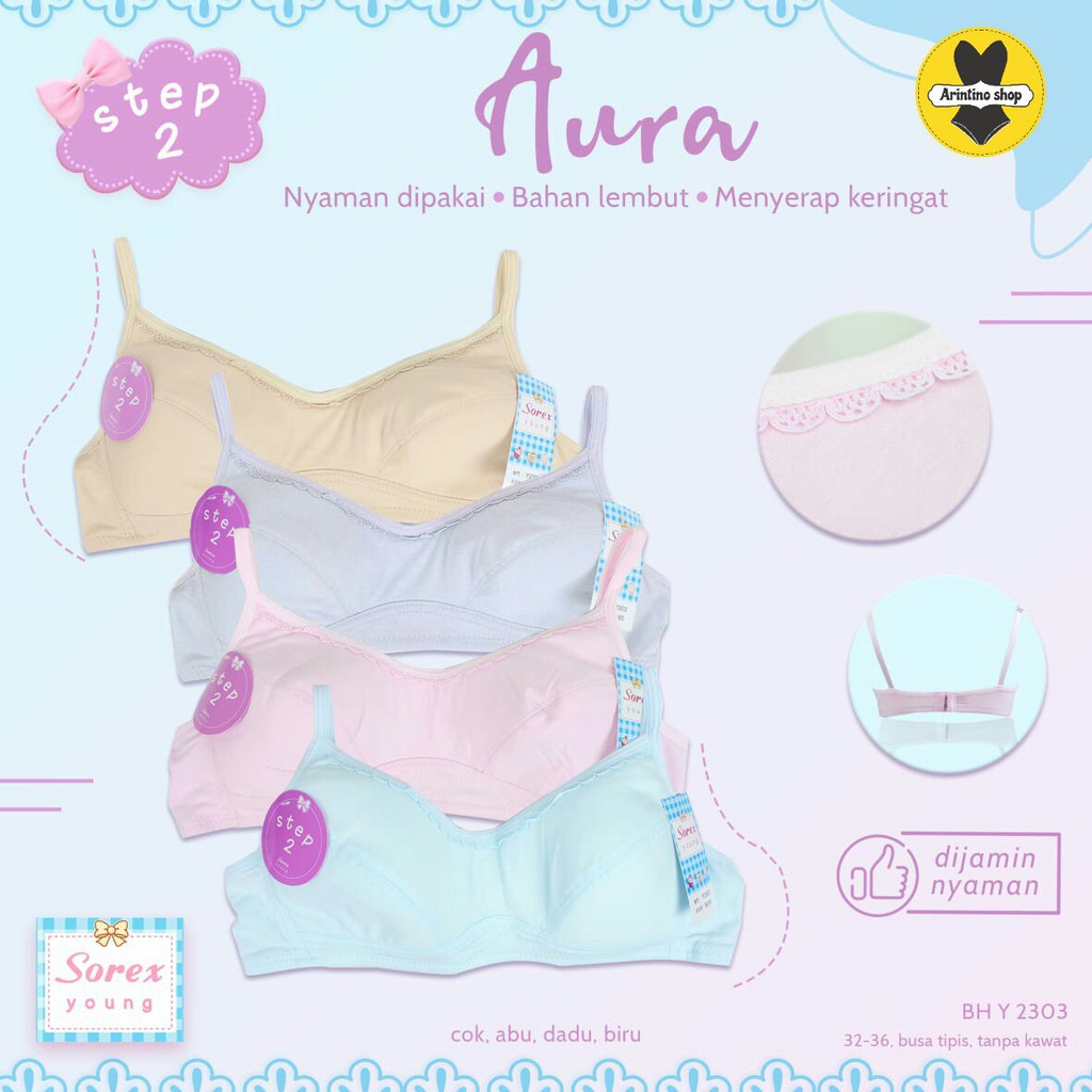 Art. Y2303 Miniset Bra BH Sorex (Cup A) Remaja Step 2 | Bra Remaja Tanpa Busa Tanpa Kawat |