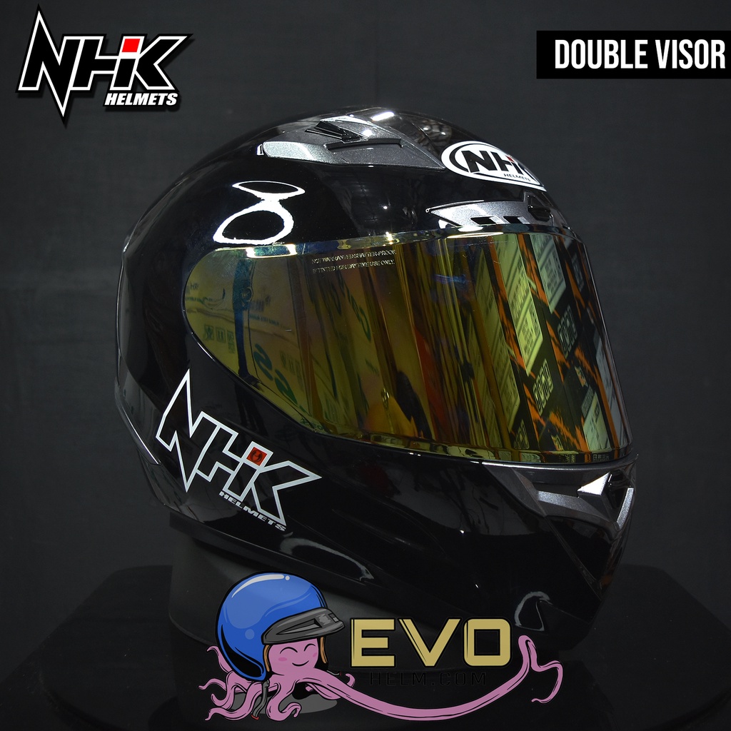 HELM NHK RX9 BLACK GLOSSY VISOR IRIDIUM