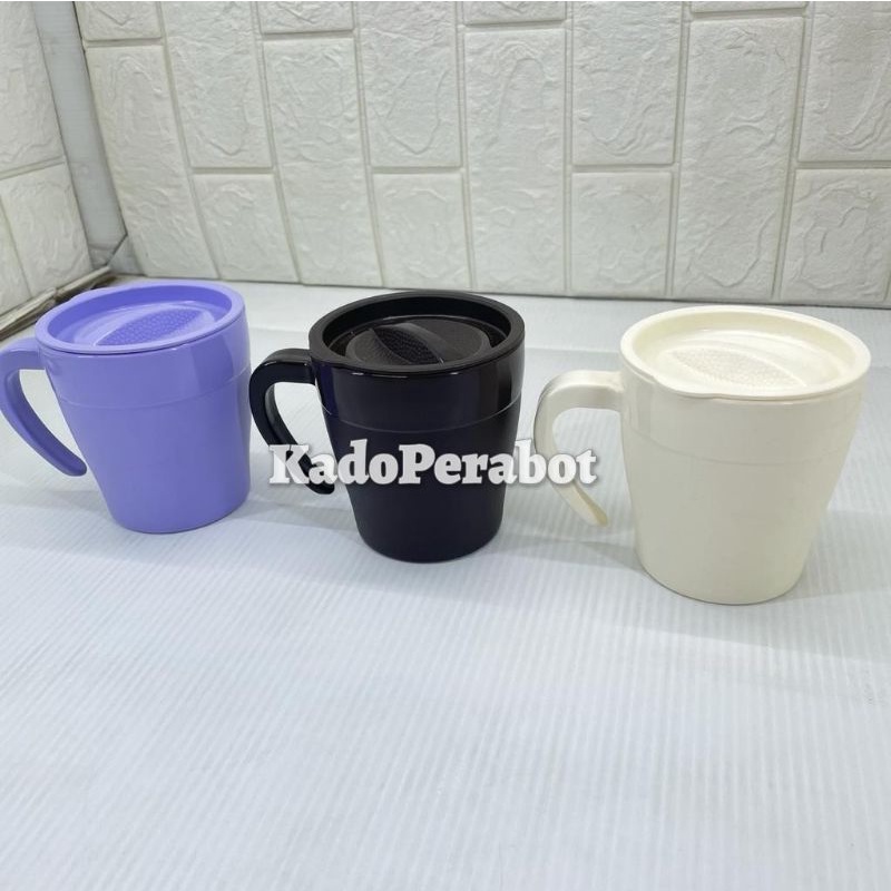 mug tumbler mini - gelas tutup pegangan - mug tutup plastik hoyaplast