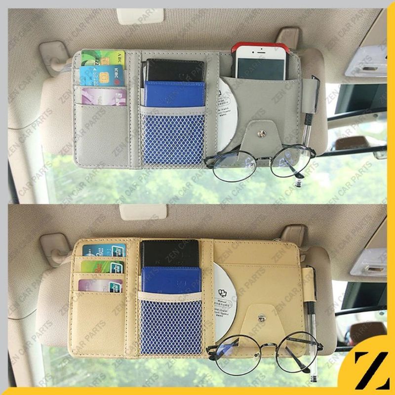 CC2 Sun Visor Car Organizer Tempat Kartu Pen Handphone Mobil sunvisor E tol Hp Kacamata Uang Koin Holder Jepit  Mobil