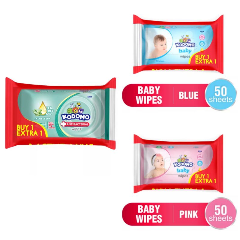 KODOMO Baby Wipes Bundel isi 2 Bungkus @50lembar