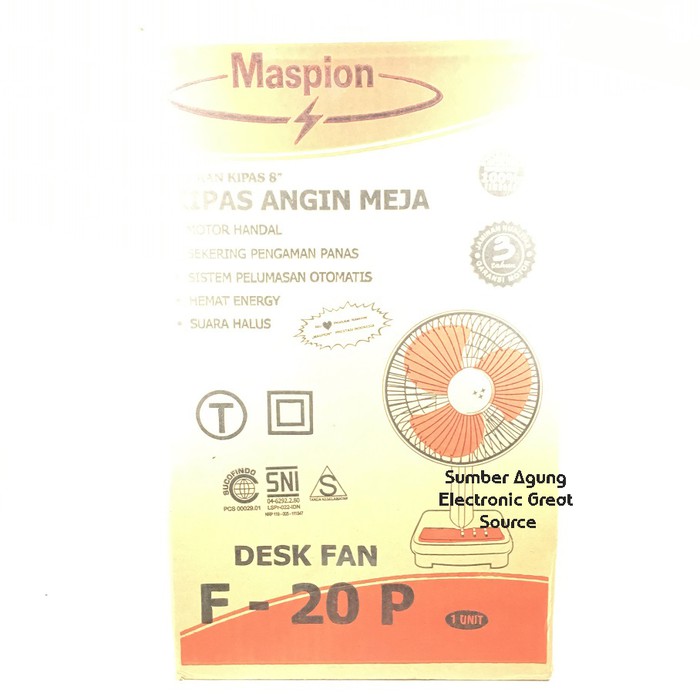 Kipas Angin Maspion F20 F20P Desk Fan Garansi Service Resmi Seluruh Indonesia