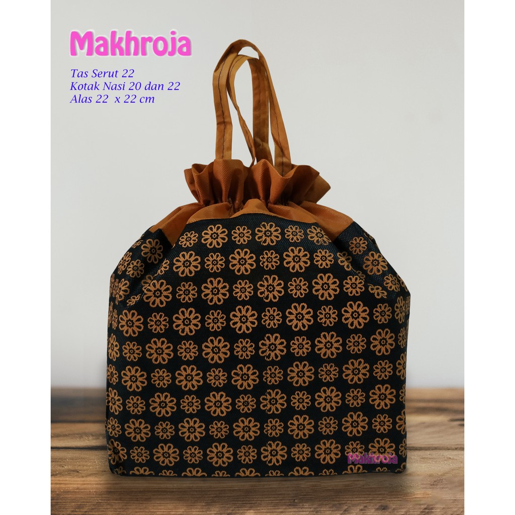 

Tas Hajatan Goodie Bag Serut 22 Batik Bunga Hitam