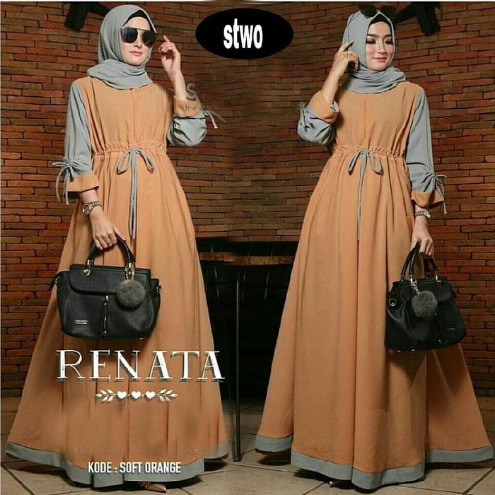 Gamis Renata Dress Baju Panjang Casual Wanita Hijab Baju Modern Trendy