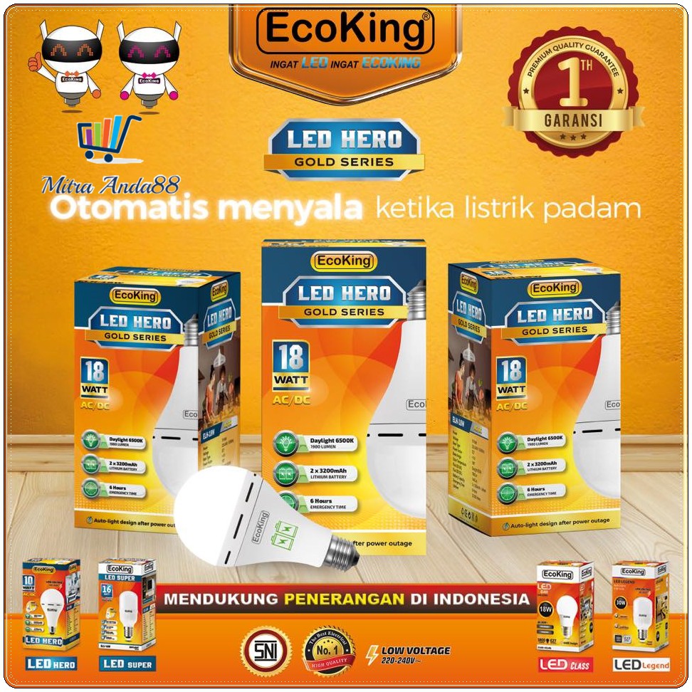 Mitraanda88 lampu emergency led bulb hero Ecoking ( emergency lamp led )